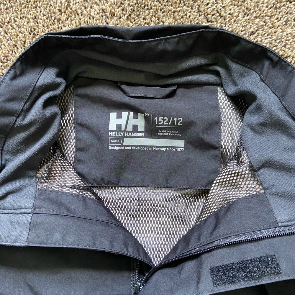Helly Hansen Juniors Shell Jacket 152/12 Black Full Zip - Picture 3 of 6